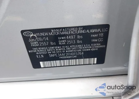 2015 Hyundai Sonata Limited из США, поврежденный, VIN 5NPE34AF2FH015764